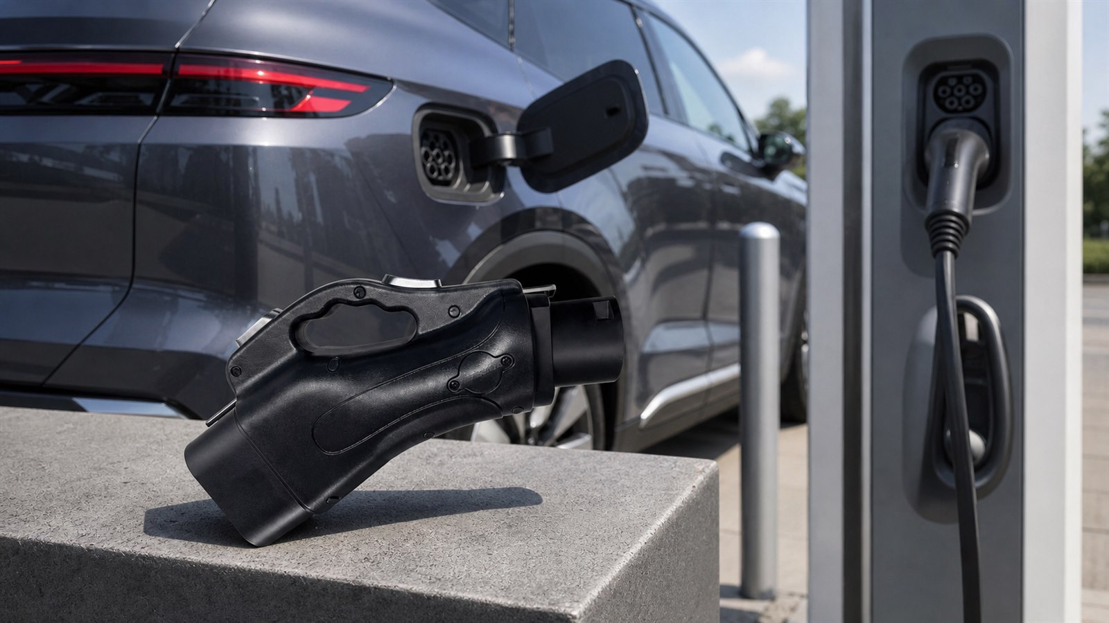 Karikimi i veturës elektrike kineze me adapter CCS2 në GB/T